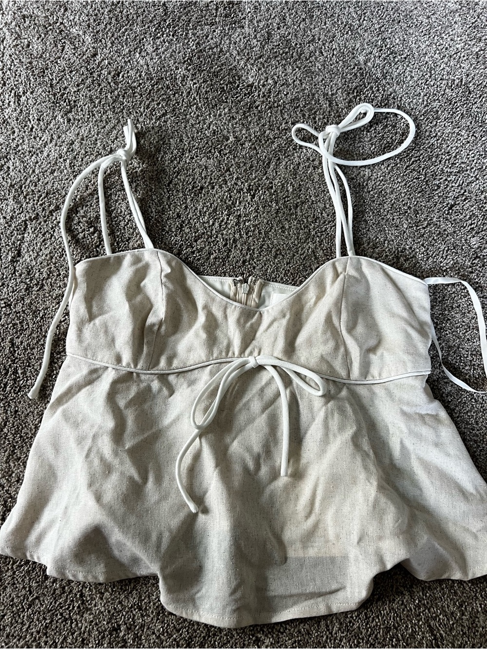 Grey Bandit Women's Cream Tie-Front Cami Top